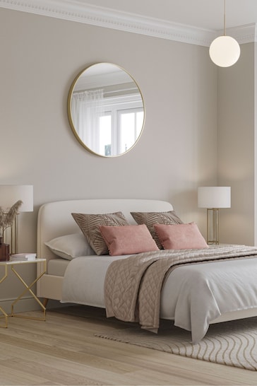 Soft Velvet Natural Oyster Matson Upholstered Bed Bed Frame