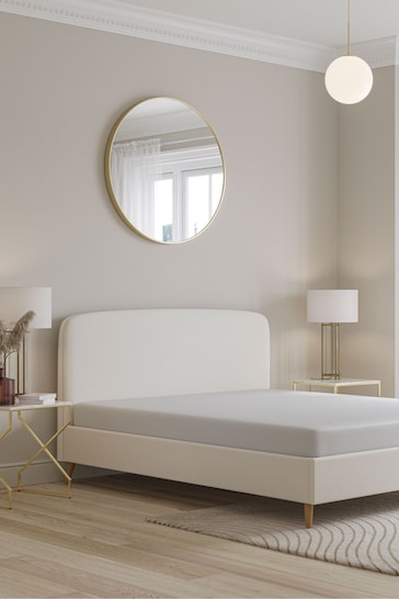 Soft Velvet Natural Oyster Matson Upholstered Bed Bed Frame