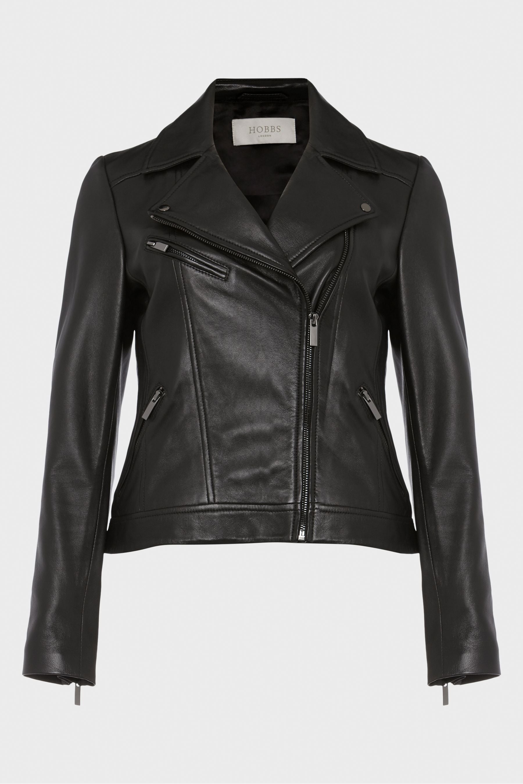 Hobbs black leather jacket 2025