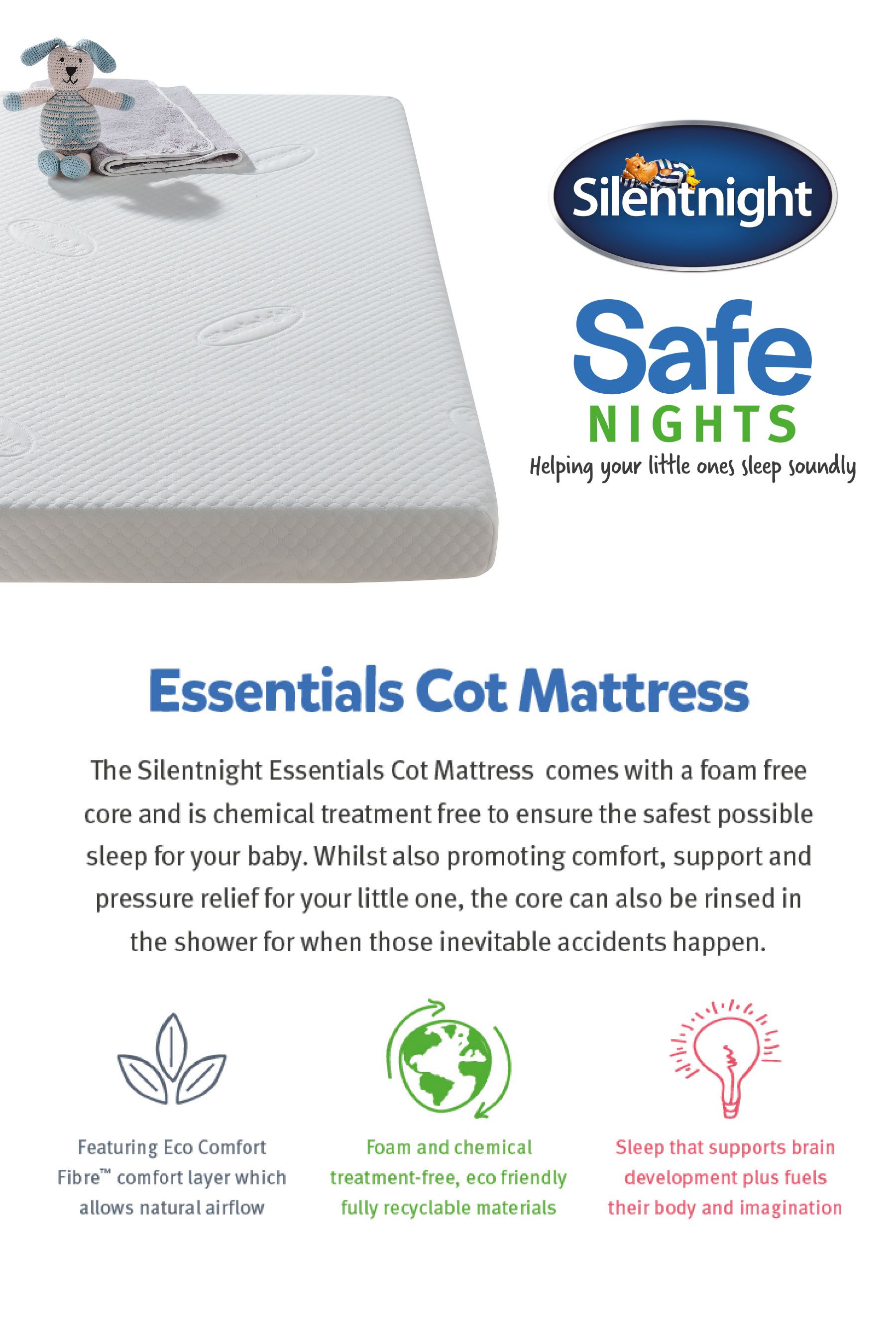 Buy Silentnight Safe Nights Essential Cot Bed Mattress from the Next UK online shop