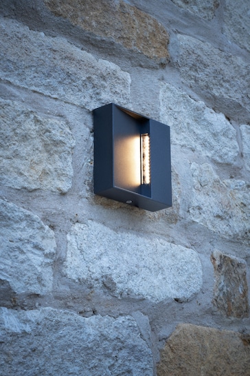 Dar Lighting Grey Yukon Outdoor LED Wall Light