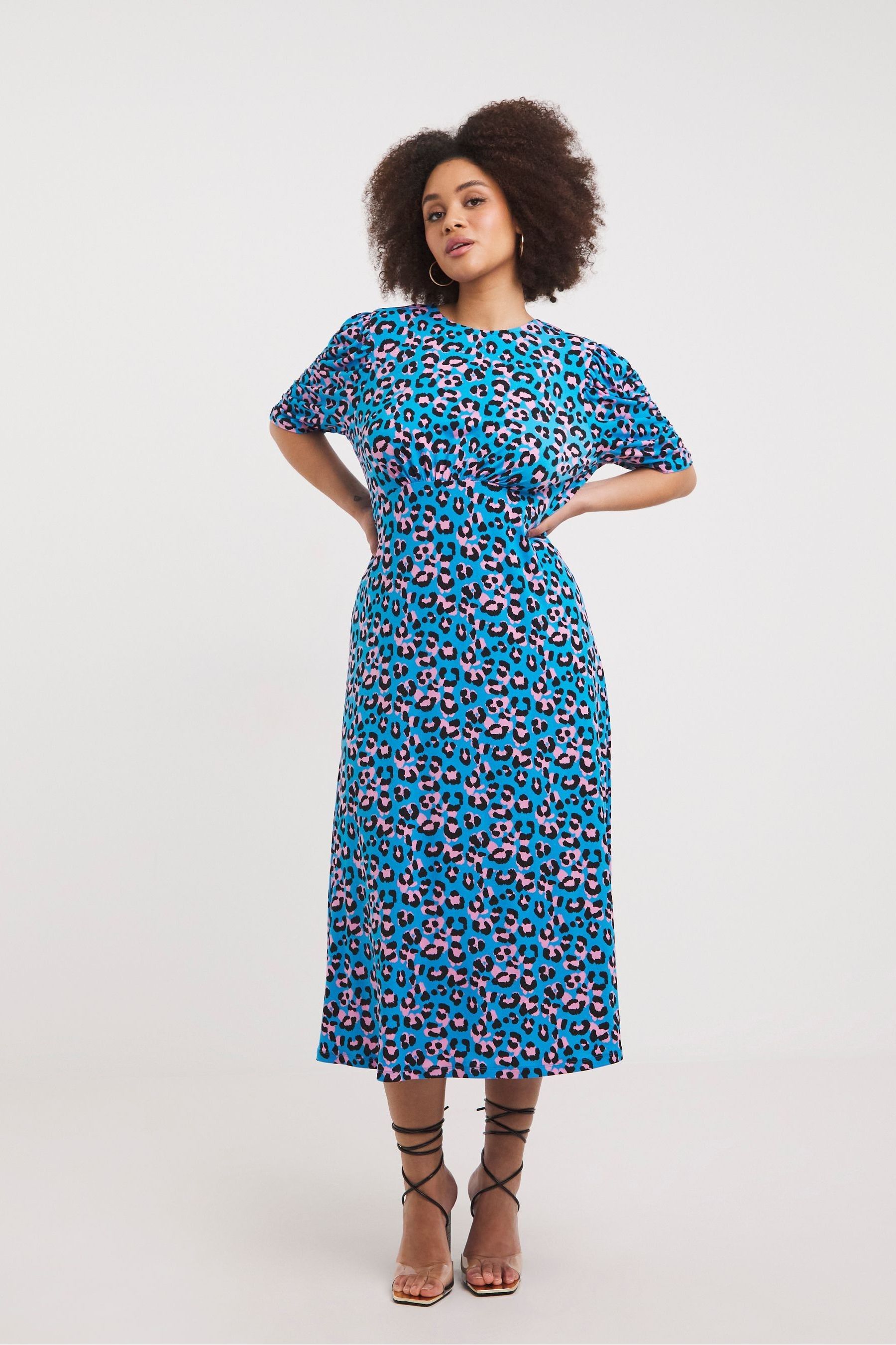 Next teal animal print dress deals