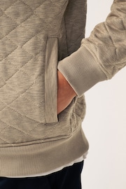 Neutral Quilted Sweatshirt Hoodie - Image 5 of 5