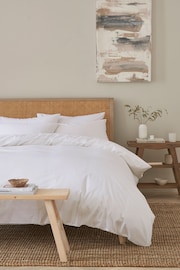 White Collection Luxe 200 Thread Count 100% Egyptian Cotton Percale Duvet Cover And Pillowcase Set - Image 1 of 5