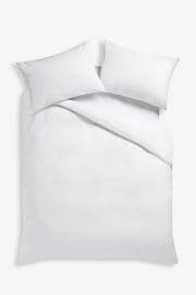 White Collection Luxe 200 Thread Count 100% Egyptian Cotton Percale Duvet Cover And Pillowcase Set - Image 4 of 5