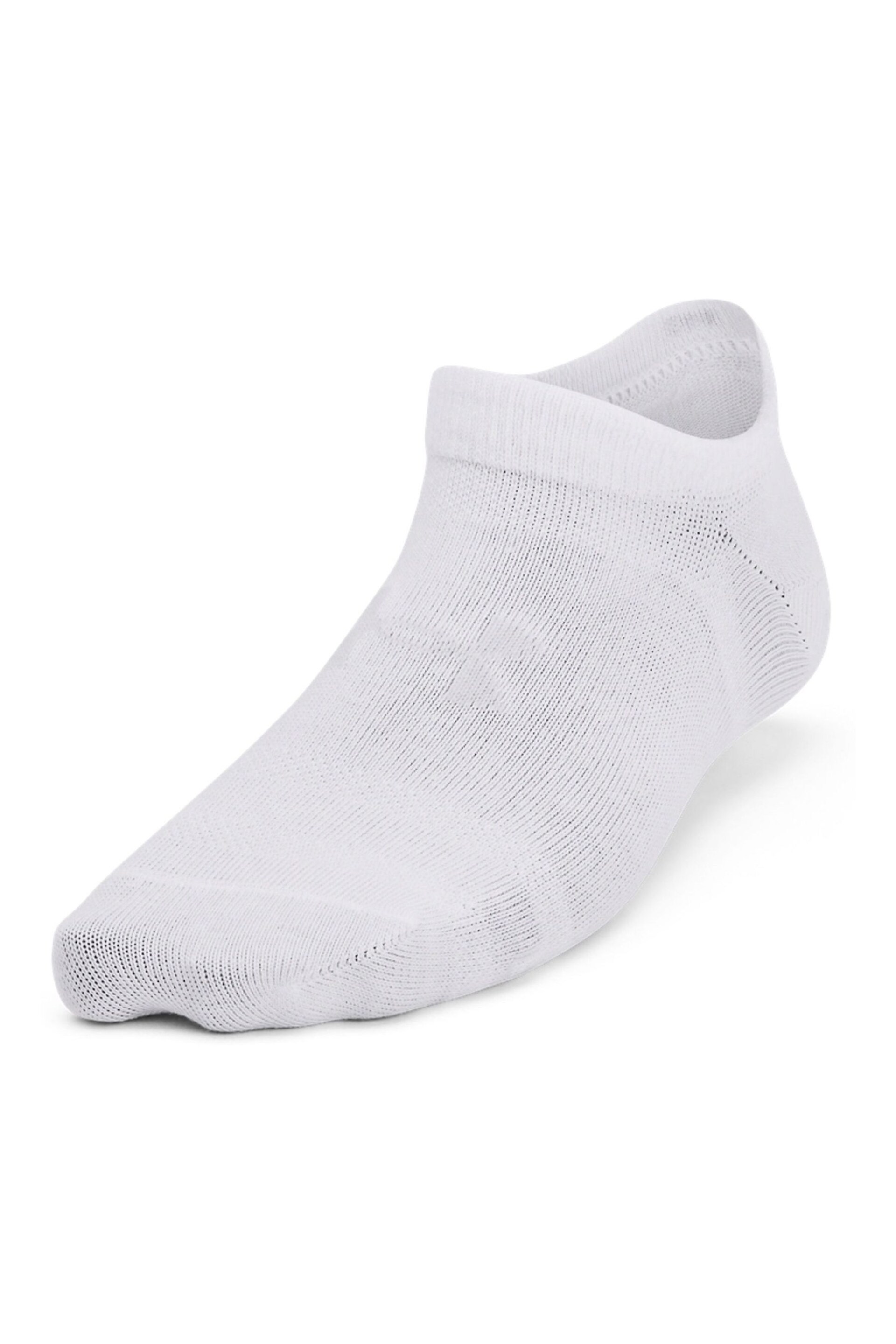 Under Armour Youth Essential No Show White Socks 6 Pack - Image 3 of 4