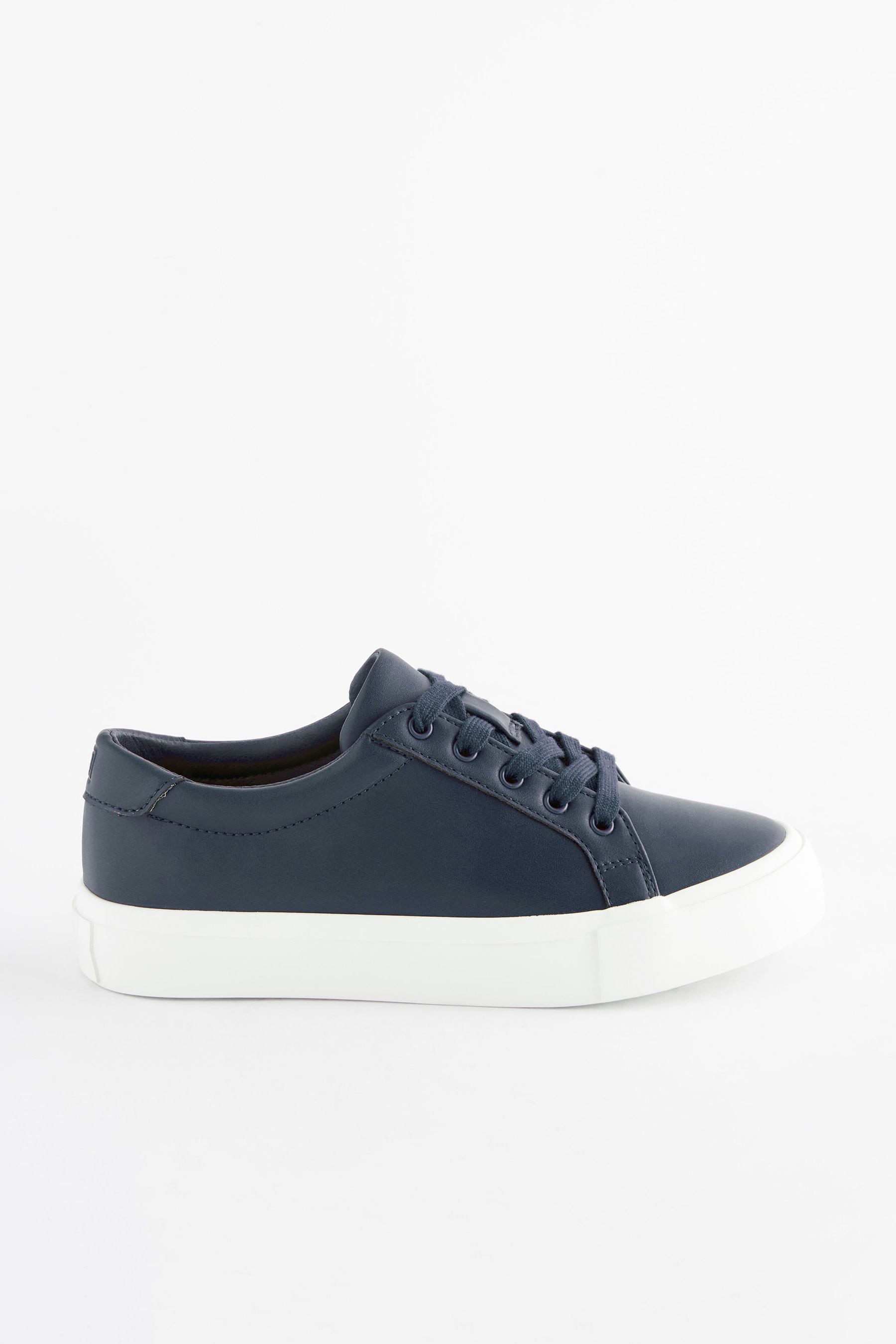 Buy Navy Blue Lace Up Smart Trainers from Next Luxembourg