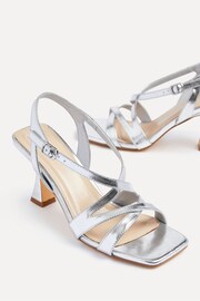 Linzi Silver Liberty Open Toe Strappy Heeled Sandals With Flared Stiletto - Image 4 of 4