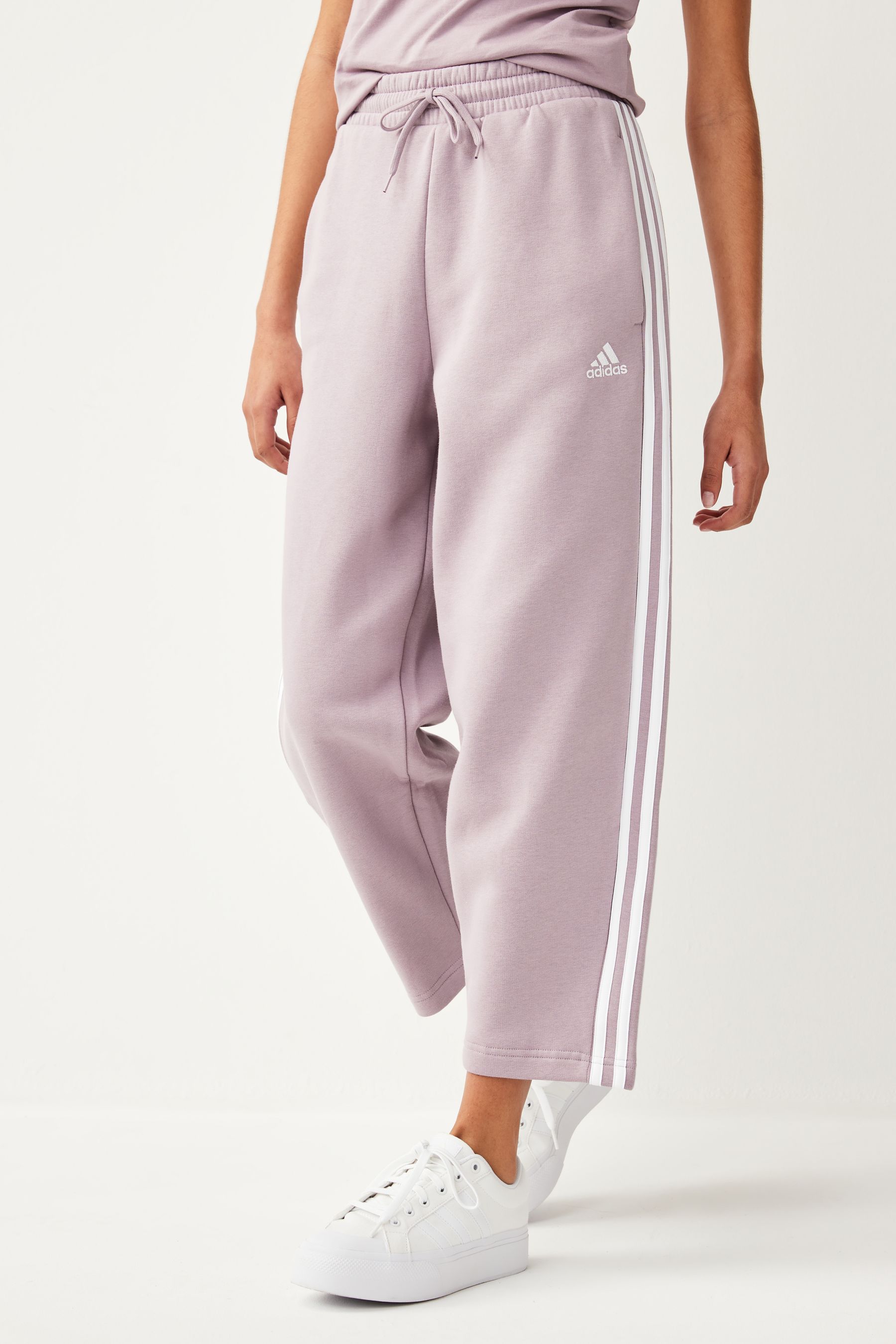 Buy adidas Purple Sportswear Essentials 3 Stripes Open Hem Fleece Joggers from Next Luxembourg