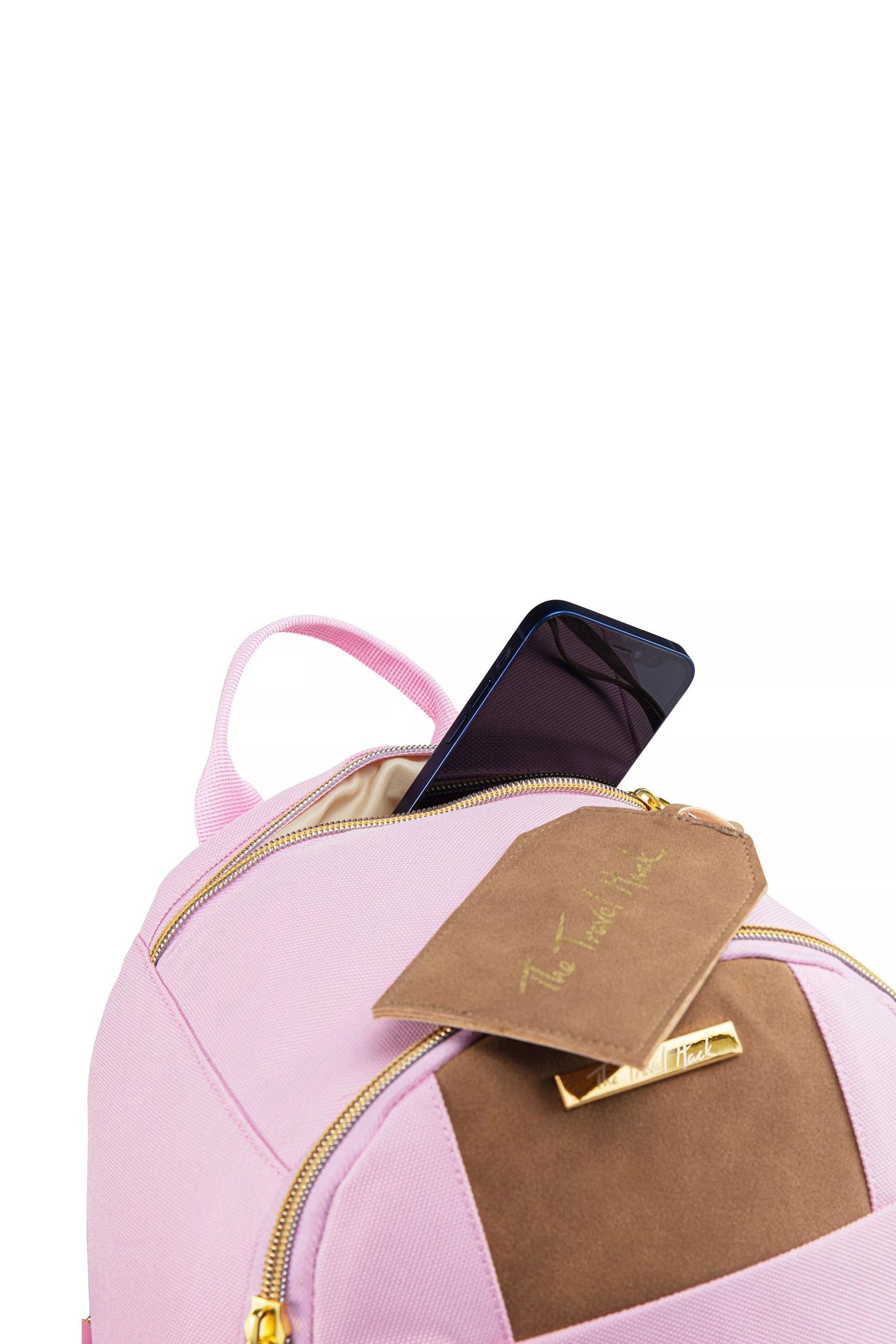 Baby pink leather backpack online