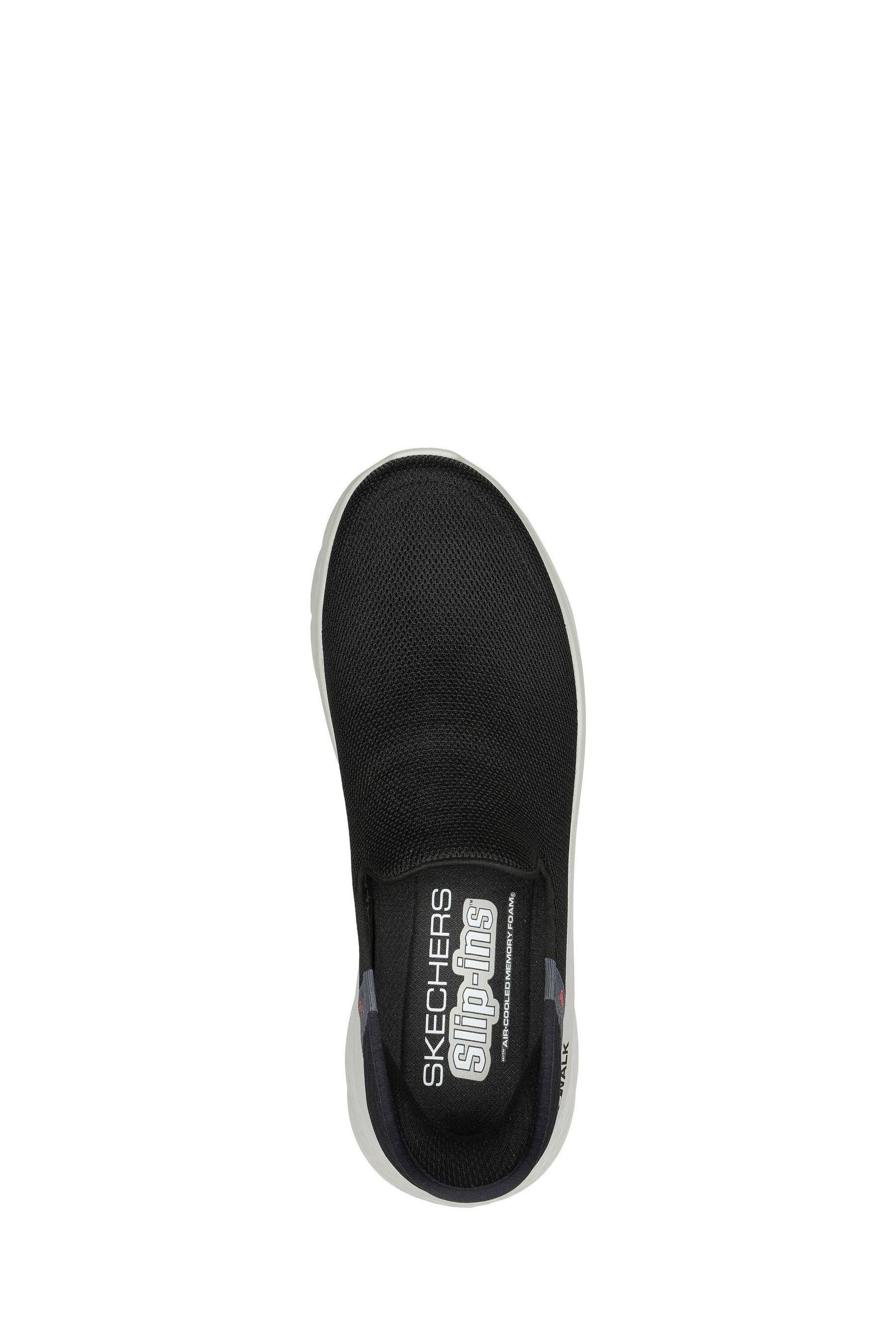 Skechers black trainers memory foam on sale