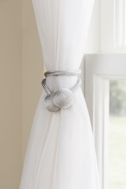 Silver Grey Magnetic Curtain Tie Backs Set of 2 - Image 1 of 5