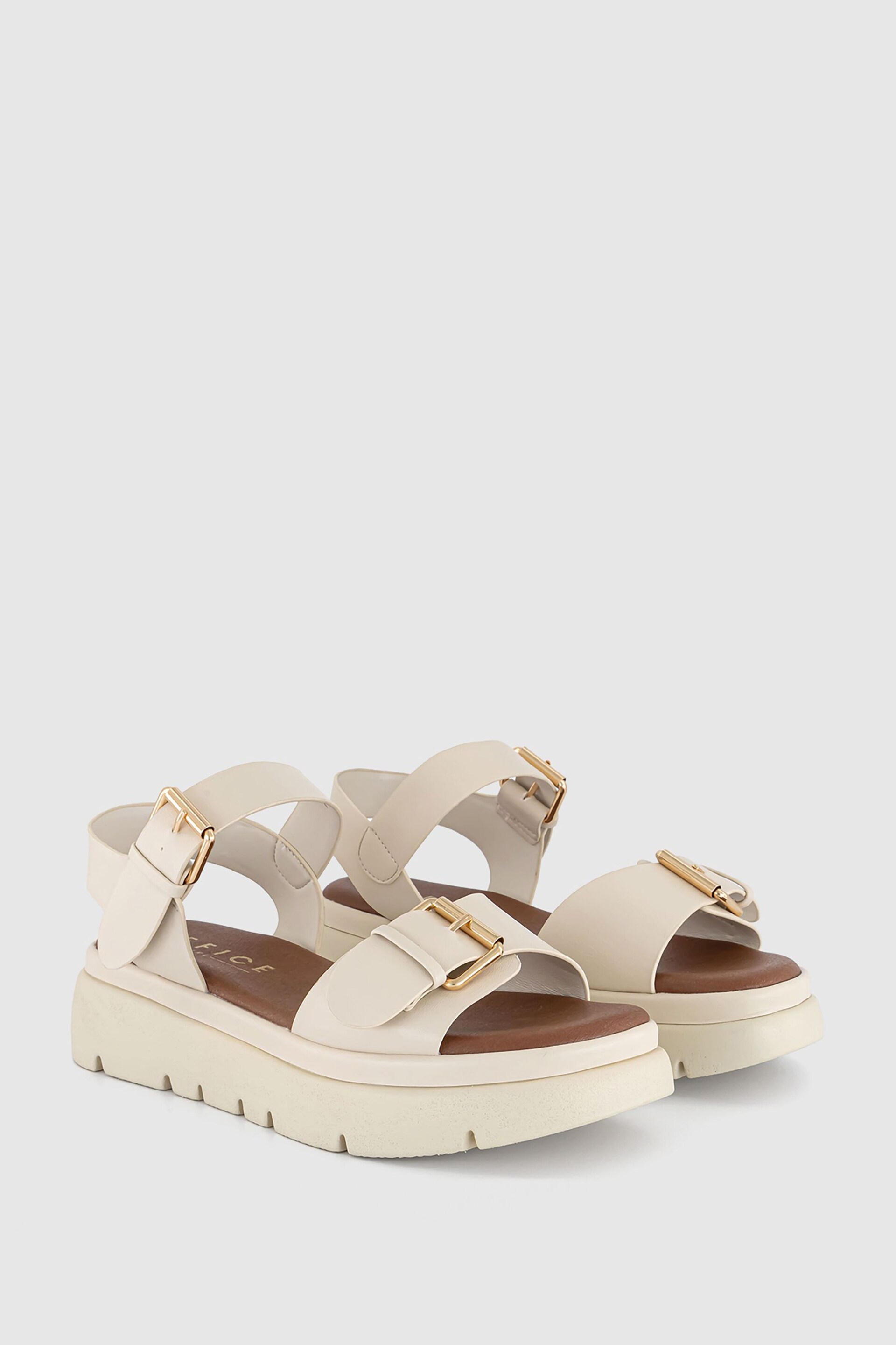 Office White Flatform Buckle Sandals - Image 1 of 3