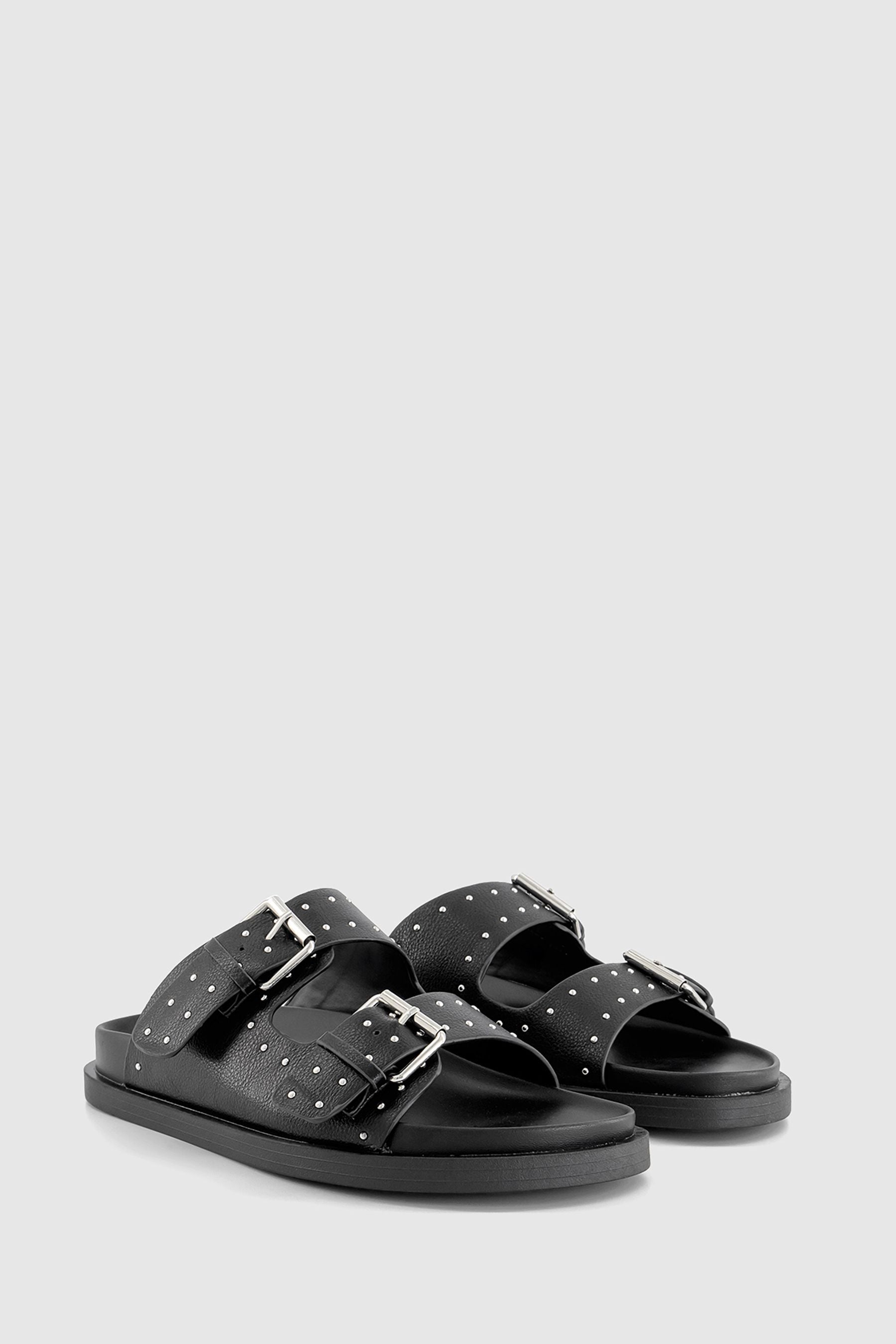 Black sandals studded deals