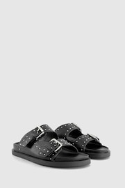 Office Black Double Strap Studded Footbed Sandals - Image 2 of 3
