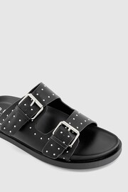 Office Black Double Strap Studded Footbed Sandals - Image 3 of 3