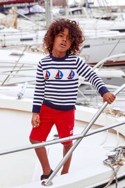 JoJo Maman Bébé Navy Nautical Boat Jumper - Image 1 of 4