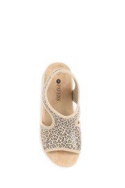 Pavers Yellow Wide Fit Leopard Print Pull-On Sandals - Image 4 of 5