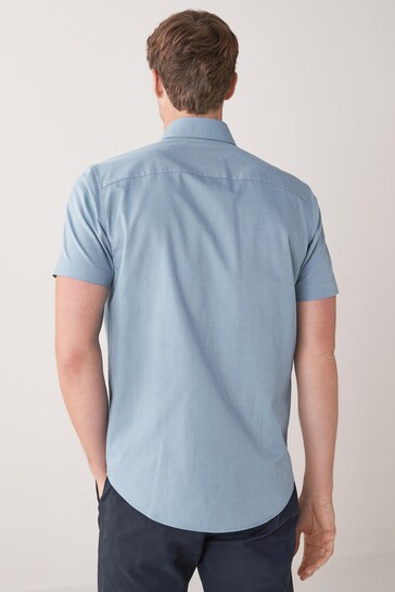 Dusky Blue Regular Fit Easy Iron Button Down Oxford Shirt