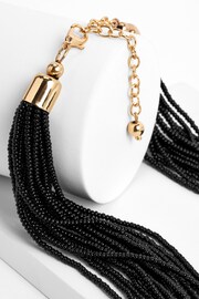 Black Multi Layer Beaded Necklace - Image 2 of 4
