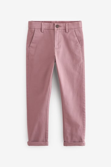 Dusky Pink Skinny Fit Stretch Chino Trousers (3-17yrs)