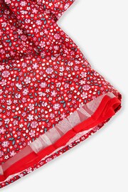 JoJo Maman Bébé Red Girls' Winter Blossom Smocked Party Dress - Image 6 of 6