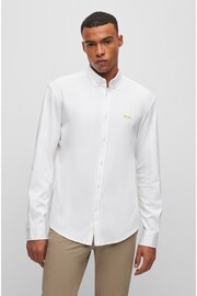 BOSS White Biado Long Sleeve Jersey Shirt - Image 1 of 6