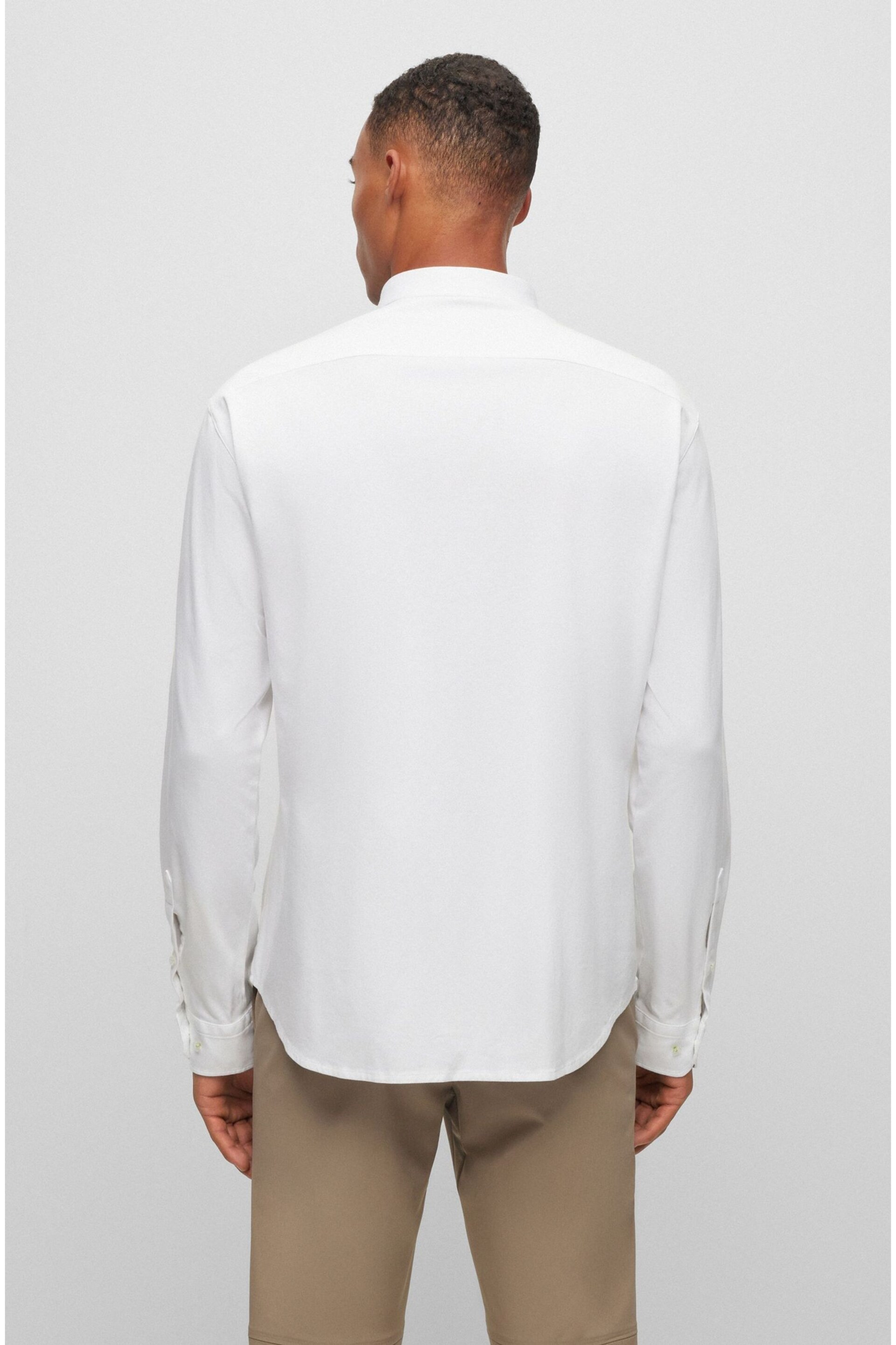 BOSS White Biado Long Sleeve Jersey Shirt - Image 2 of 6