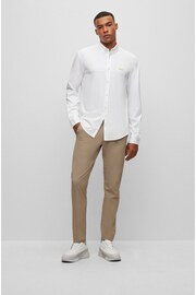 BOSS White Biado Long Sleeve Jersey Shirt - Image 3 of 6