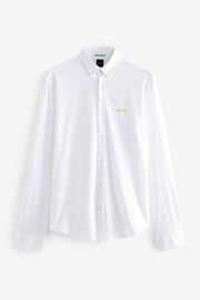 BOSS White Biado Long Sleeve Jersey Shirt - Image 6 of 6