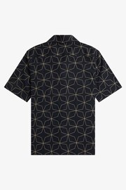 Fred Perry Geometric Print Revere Collar Resort Short Sleeve Shirt - Image 7 of 7