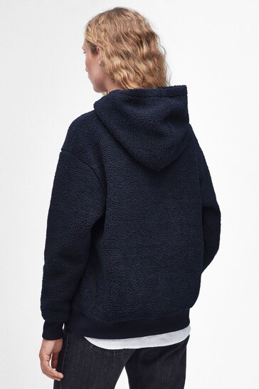 Barbour® Navy Blue Varsity Northumberland Fleece Hoodie