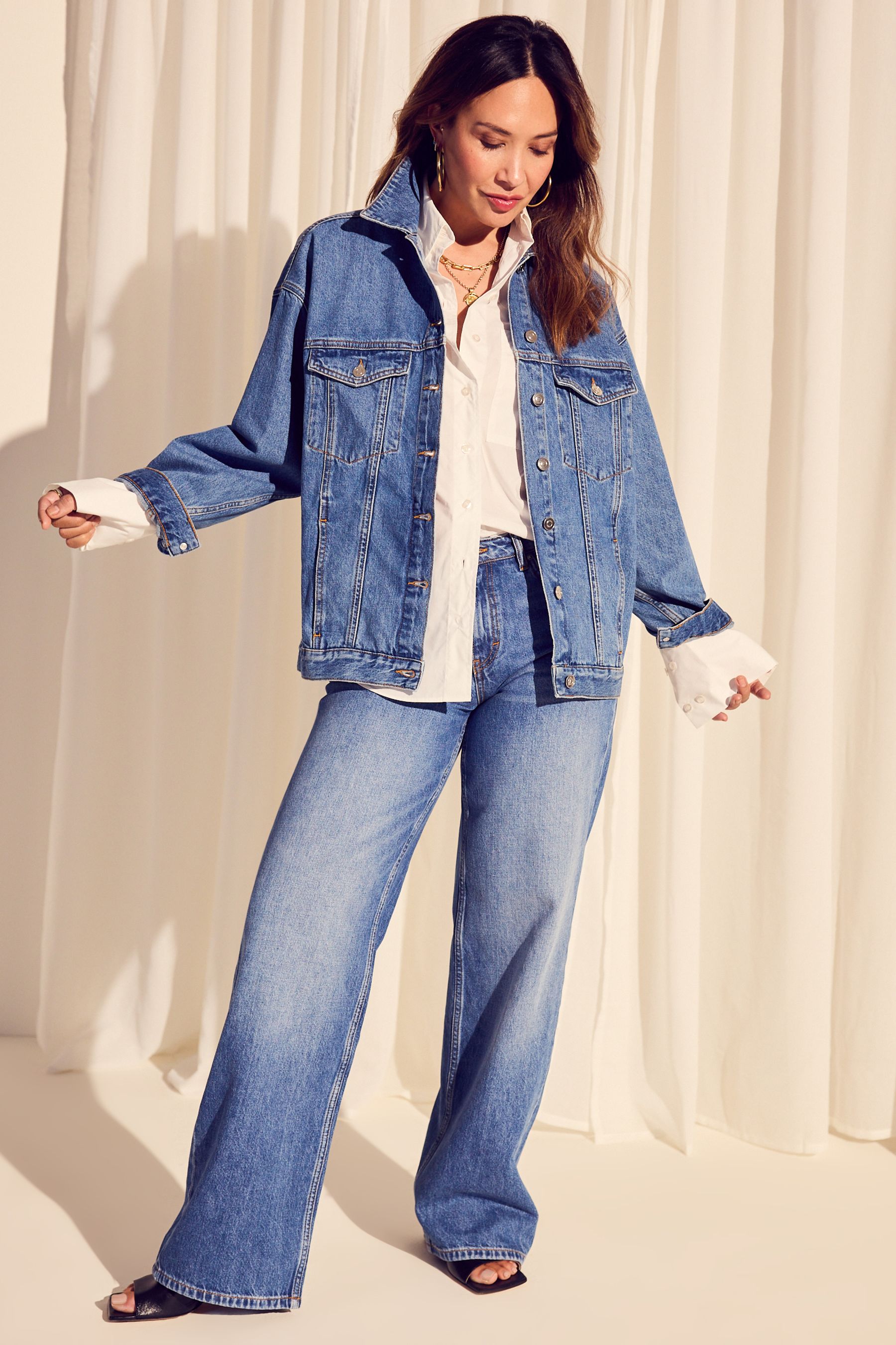 Buy Myleene Klass Oversized Blue Denim 100 Cotton Jacket from Next Pakistan