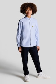 Lyle & Scott Blue Boys Long Sleeve Oxford 100% Cotton Shirt - Image 2 of 3