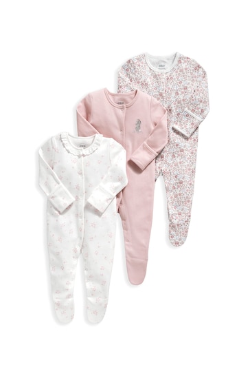 Mamas & Papas Pink Oh Darling Girl Sleepsuits 3 Pack