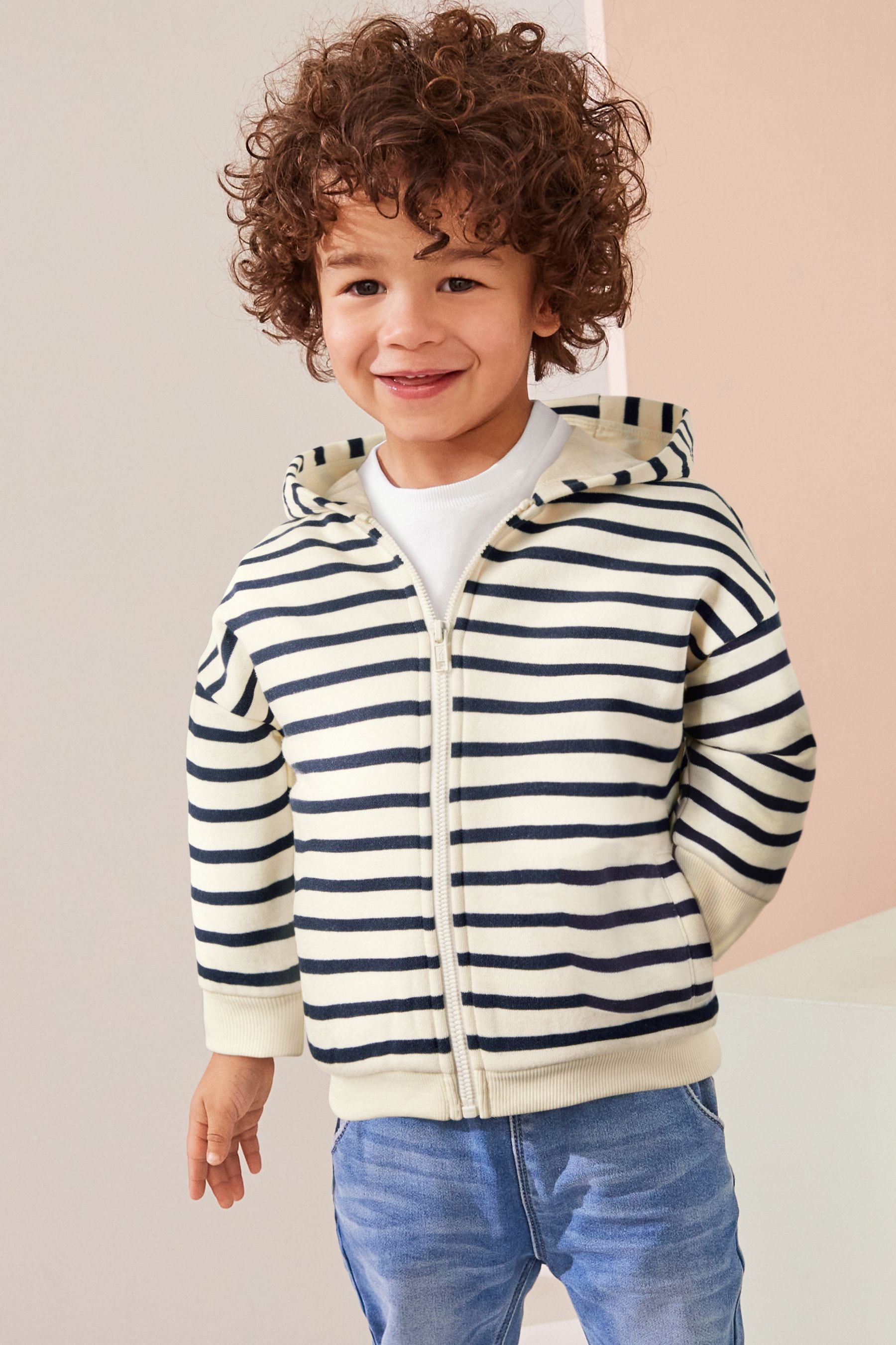 Blue striped hoodie store