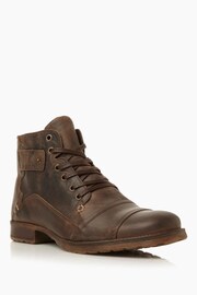 Dune London Brown Heavy Duty Leather Simon Ankle Boots - Image 4 of 7