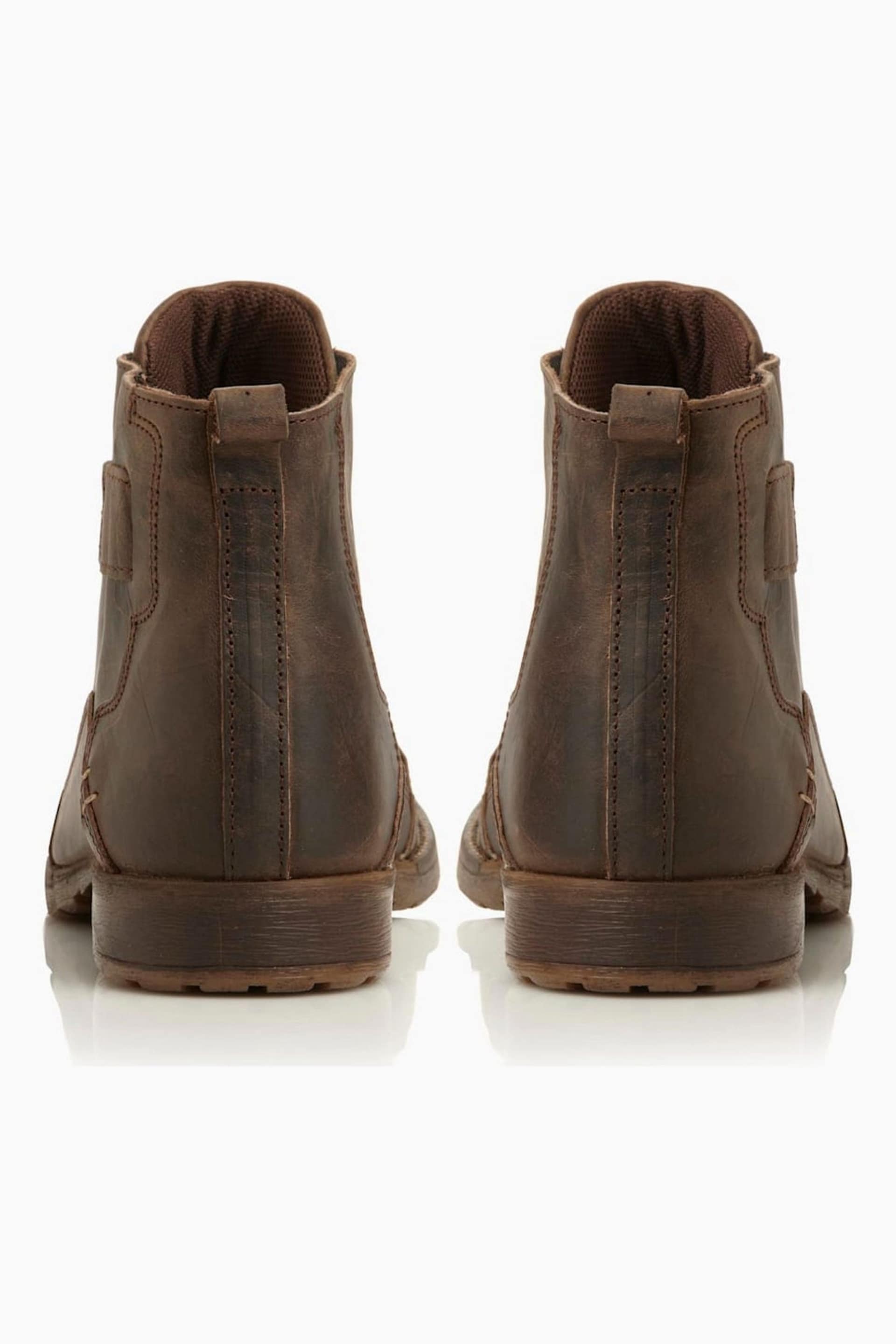 Dune London Brown Heavy Duty Leather Simon Ankle Boots - Image 5 of 7