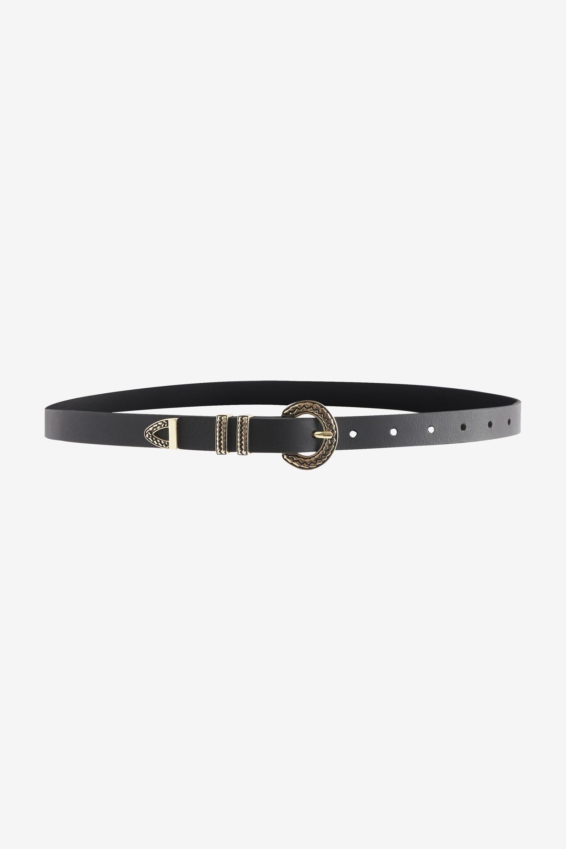Buy Black Leather Skinny Western Belt from the Next UK online shop