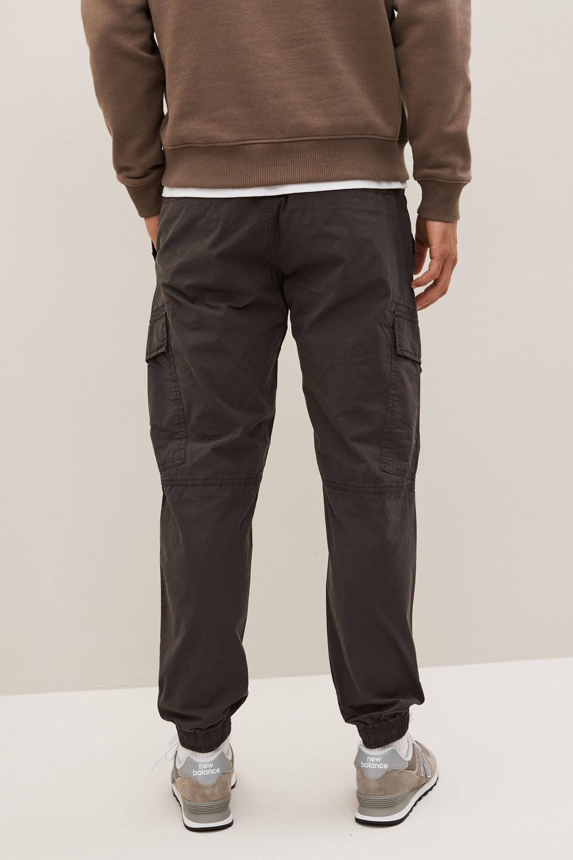 Charcoal Grey Slim Tapered Stretch Utility Cargo Trousers - Image 4 of 12