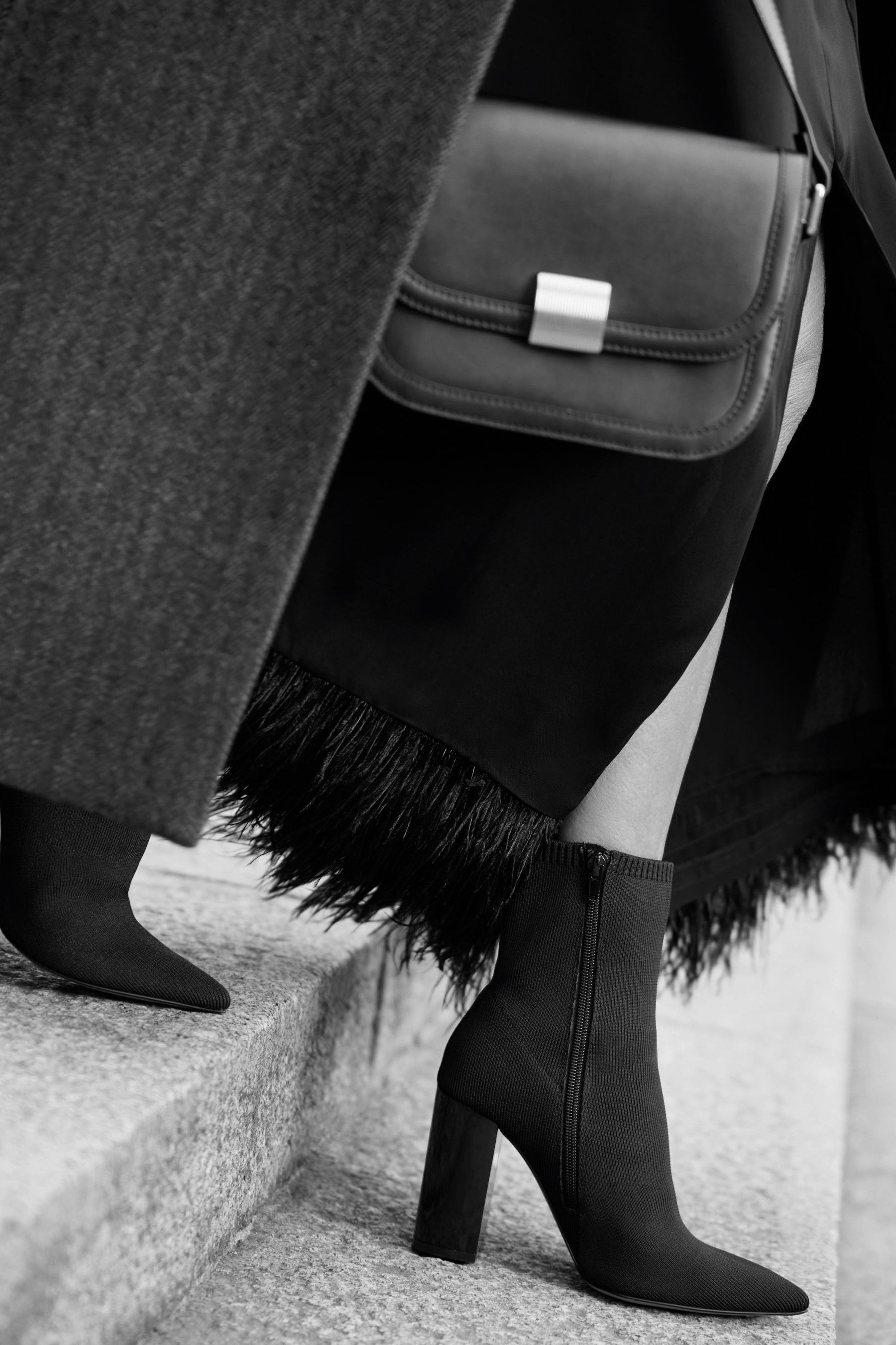 Knitted sock boots black shop