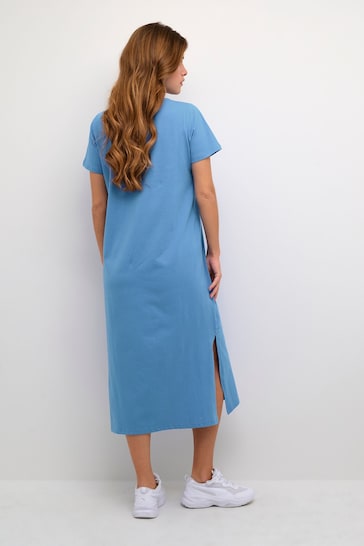 Kaffe Blue Mily Short Sleeve Midi Dress