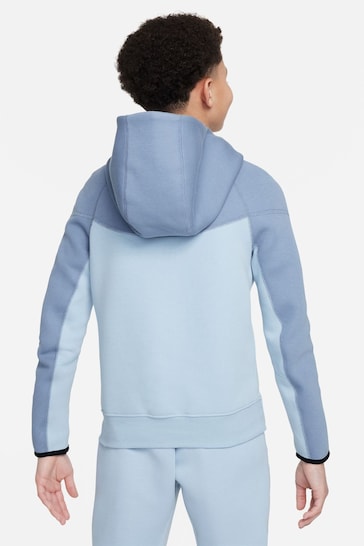 Nike Light Blue Tech Fleece Zip Through Hoodie