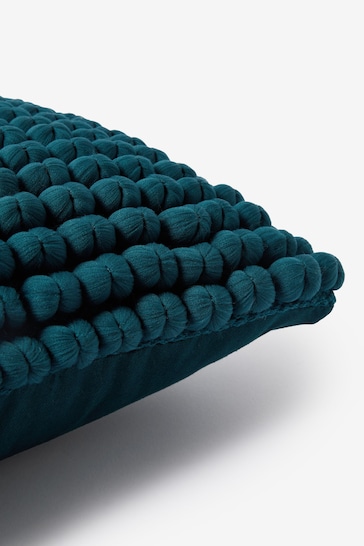 Teal Blue 43 x 43cm Global Bobble Cushion