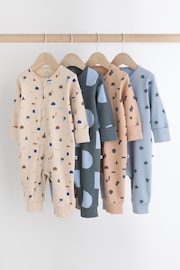 Azul - Pack de 4 pijamas tipo pelele sin pies con estampado para bebé (0 meses-3 años) - Imagen 1 de 10