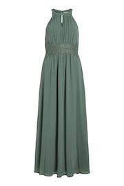 VILA Green Halter Neck Tulle Maxi Dress - Image 6 of 7