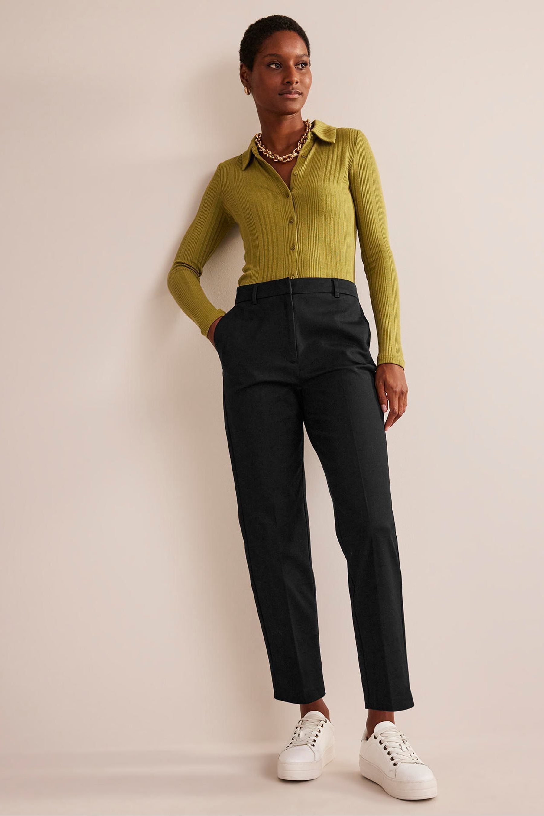 Yellow side shop stripe trousers