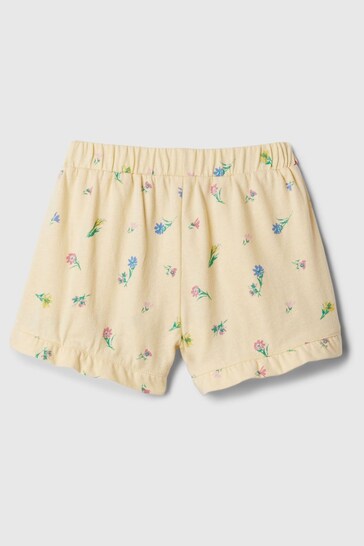 Gap Yellow Floral Pull On Ruffle Baby Shorts (3mths-5yrs)