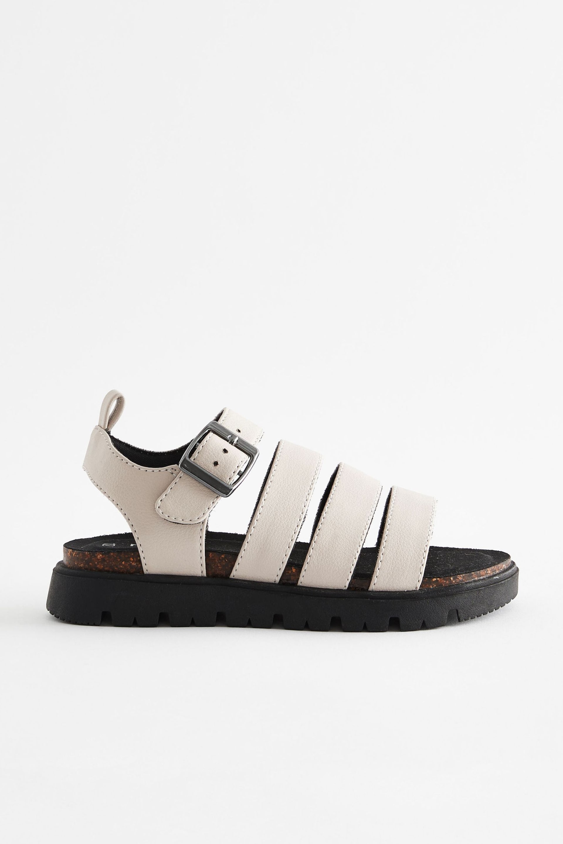 White Chunky Corkbed Sandals - Image 3 of 6