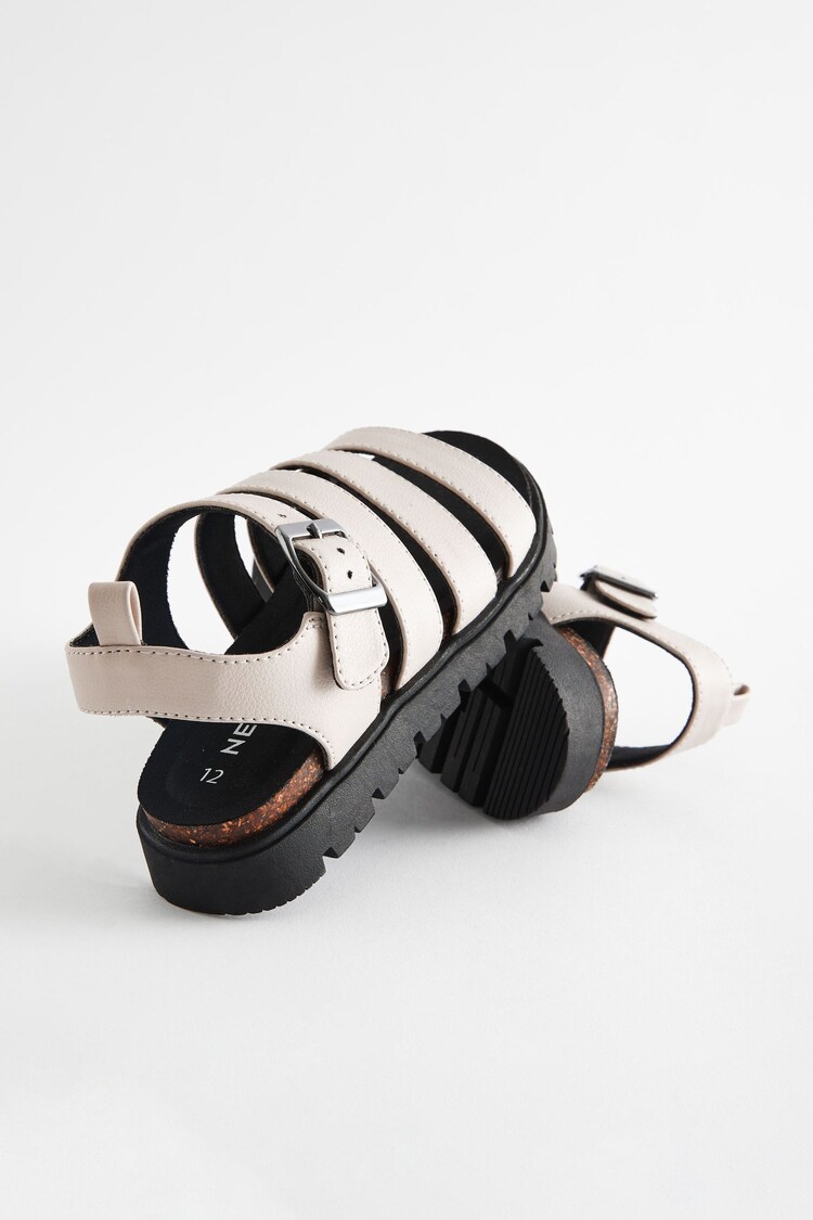 White Chunky Corkbed Sandals - Image 4 of 6